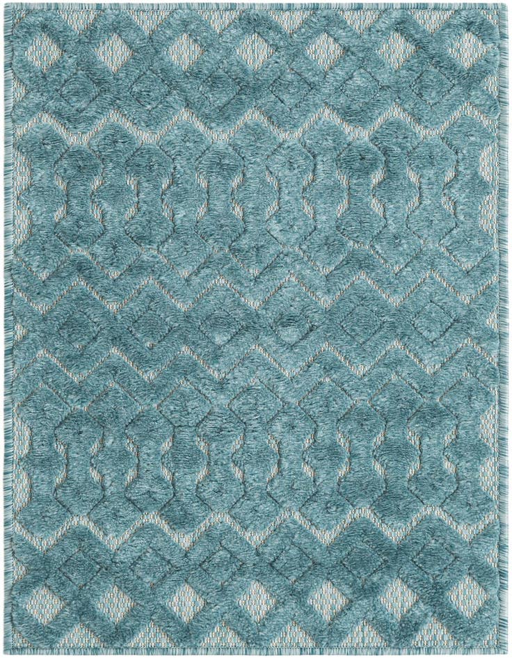 Detail image of 2' x 3' Easy-Clean Trellis Textured Indoor / Outdoor Rug