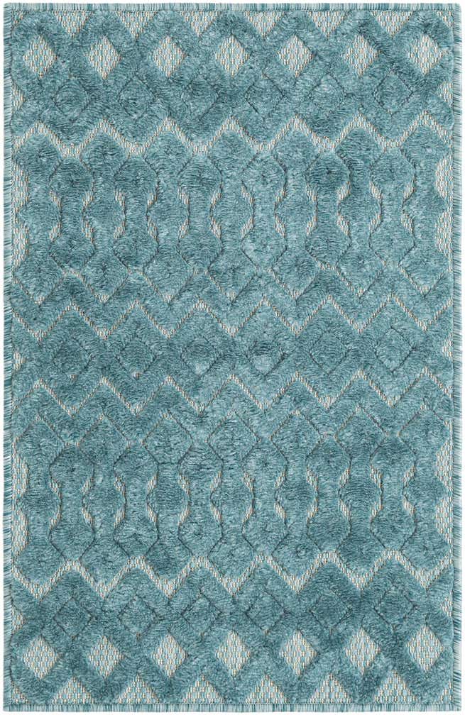 2' x 3' Easy-Clean Trellis Textured Indoor / Outdoor Rug