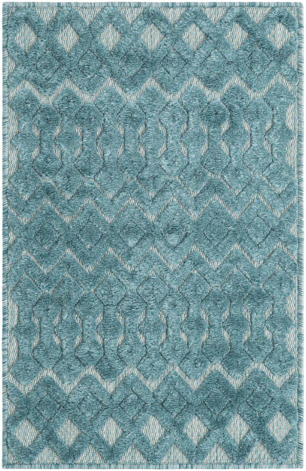 Detail image of 2' x 3' Easy-Clean Trellis Textured Indoor / Outdoor Rug