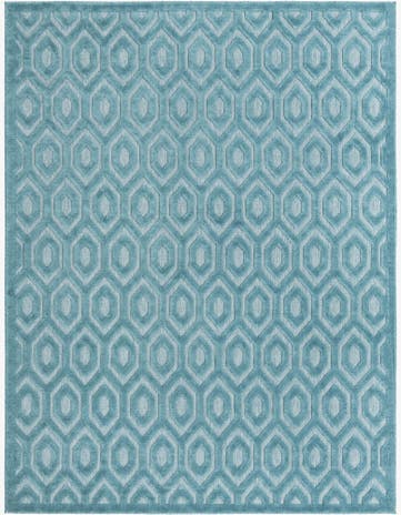 Aqua Easy-Clean Trellis Textured Indoor / Outdoor Rug