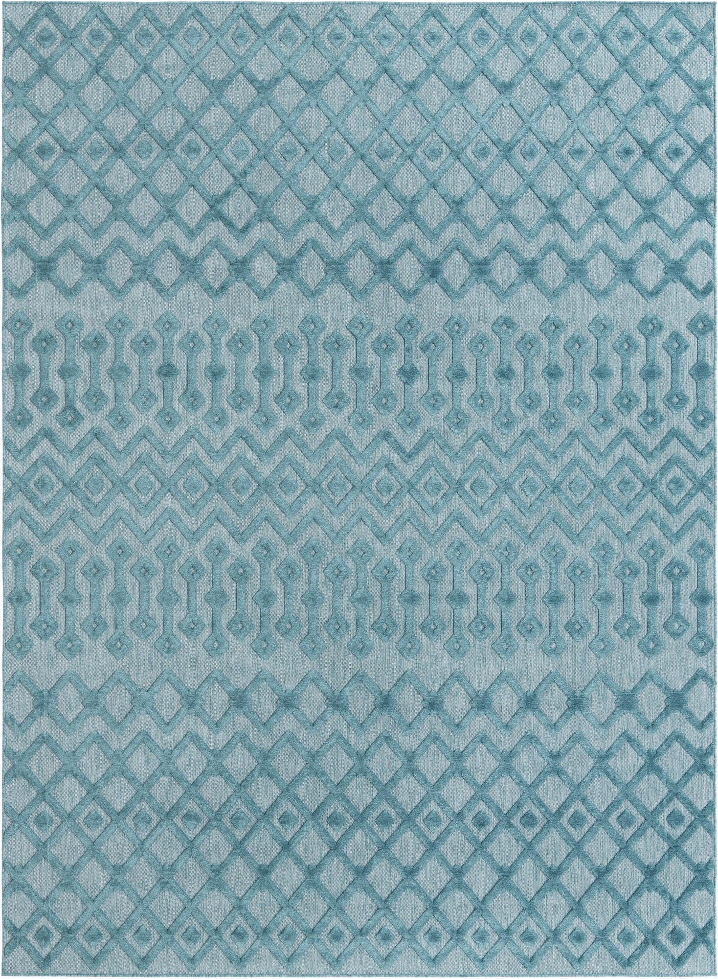Primary image 9' x 12'  Washable Trellis Textured Indoor / Outdoor Rug