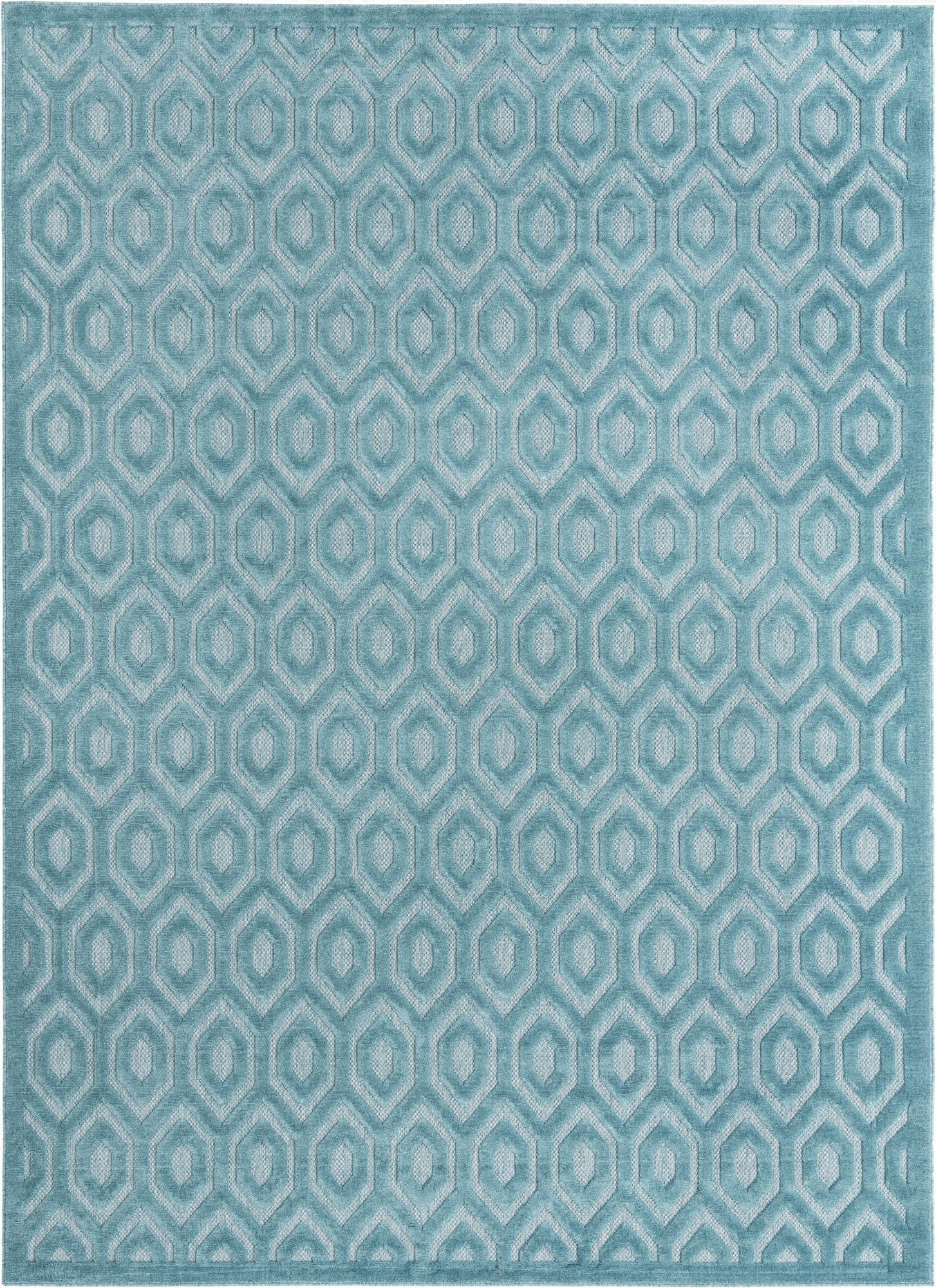 9' x 12'  Washable Trellis Textured Indoor / Outdoor Rug