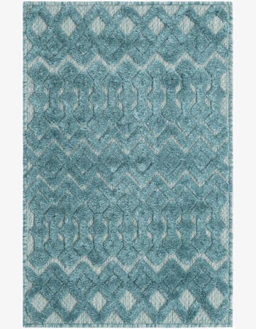 Aqua Easy-Clean Trellis Textured Indoor / Outdoor Rug