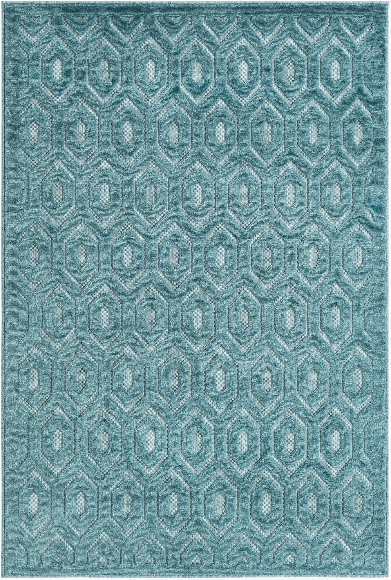 Primary image 4' x 6'  Washable Trellis Textured Indoor / Outdoor Rug
