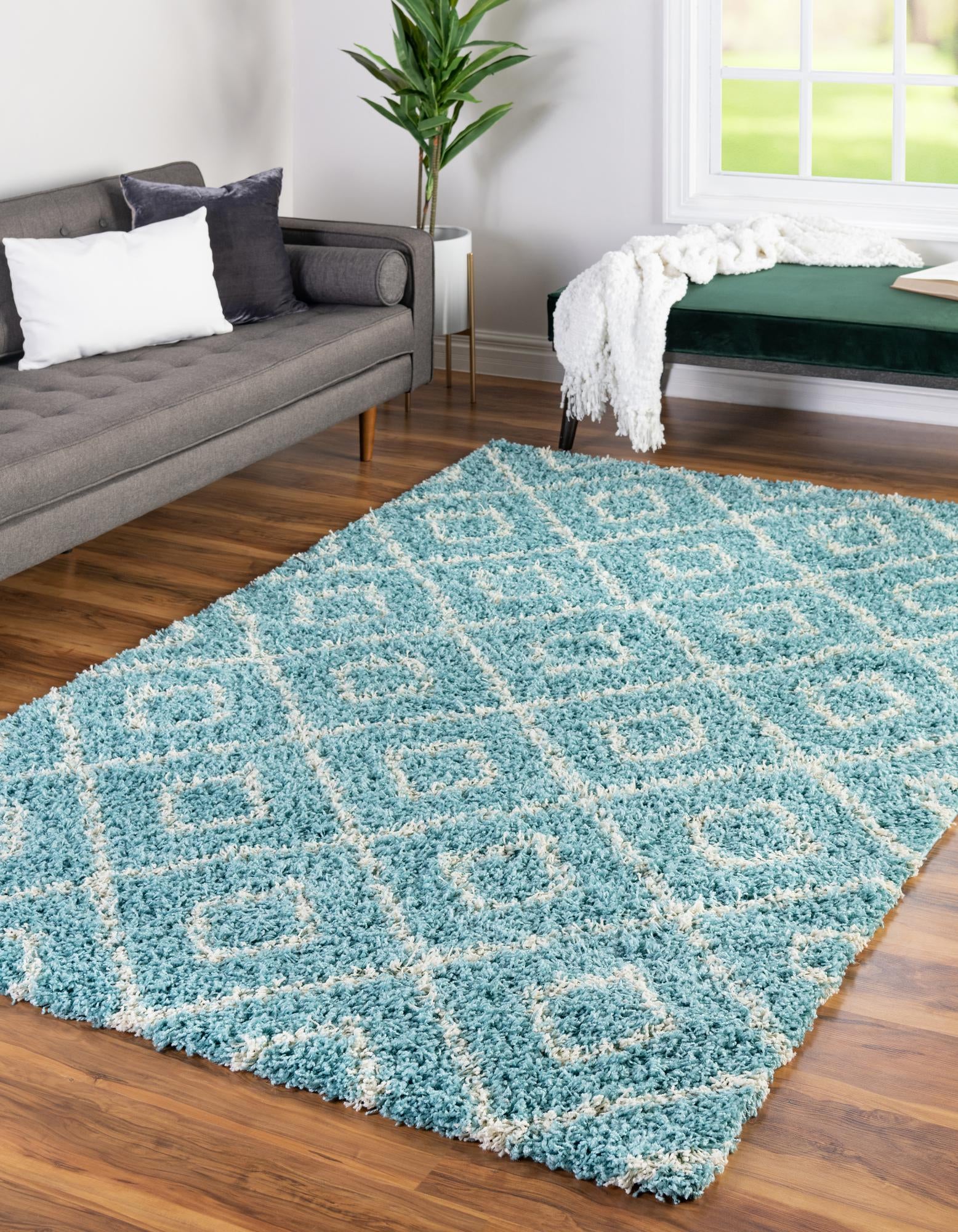 2' x 3' Trellis Shag Rug