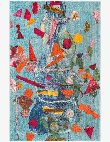 Aqua Washable Vivid Rug