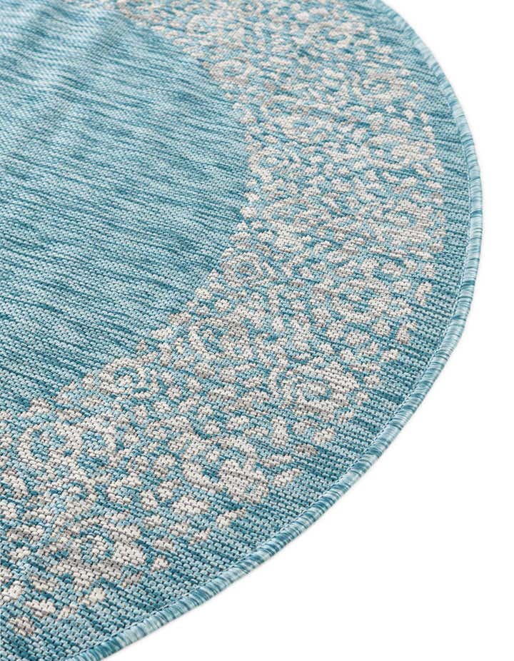 13' x 13' Easy-Clean Border Indoor / Outdoor Round Rug