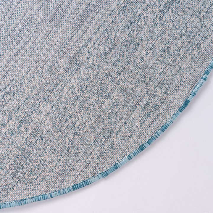 13' x 13' Easy-Clean Border Indoor / Outdoor Round Rug