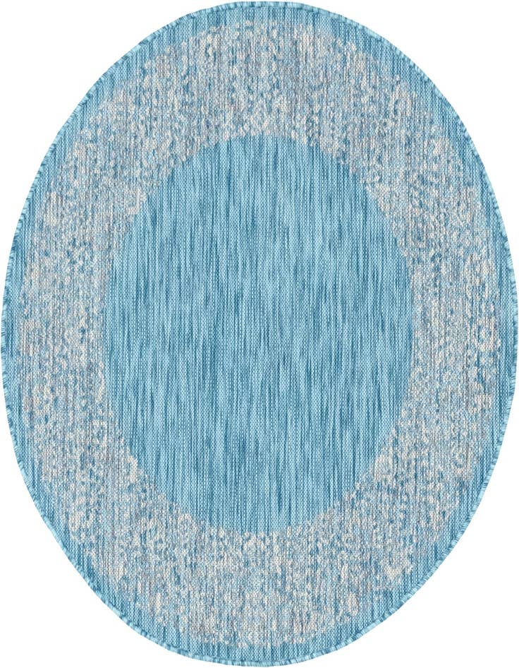 Detail image of 4' x 4' Easy-Clean Border Indoor / Outdoor Round Rug