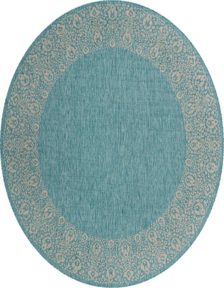 Detail image of 10' 8 x 10' 8 Easy-Clean Border Indoor / Outdoor Round Rug
