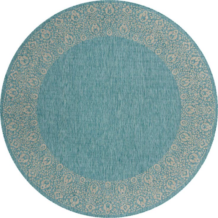 Detail image of 10' 8 x 10' 8 Easy-Clean Border Indoor / Outdoor Round Rug