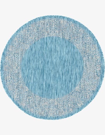4' x 4' Easy-Clean Border Indoor / Outdoor Round Rug