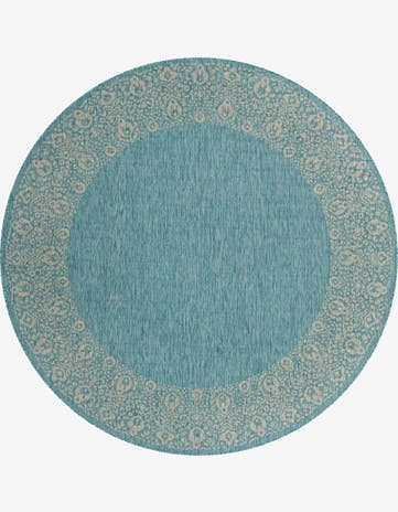 10' 8 x 10' 8 Easy-Clean Border Indoor / Outdoor Round Rug