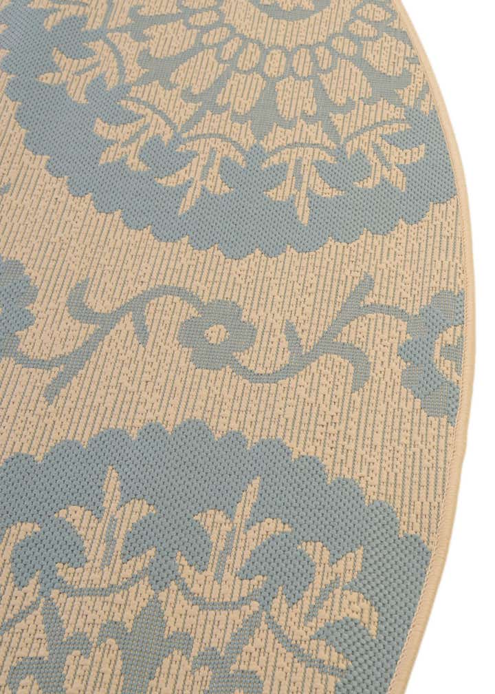 6' x 6' Easy-Clean Botanical Indoor / Outdoor Round Rug
