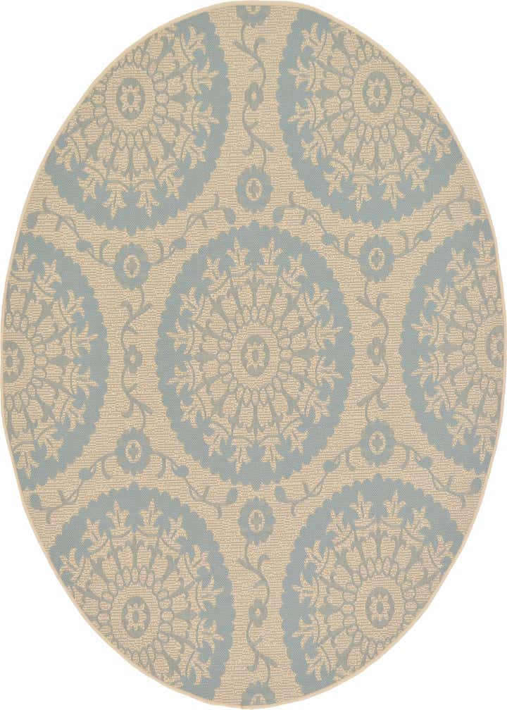 6' x 6' Easy-Clean Botanical Indoor / Outdoor Round Rug