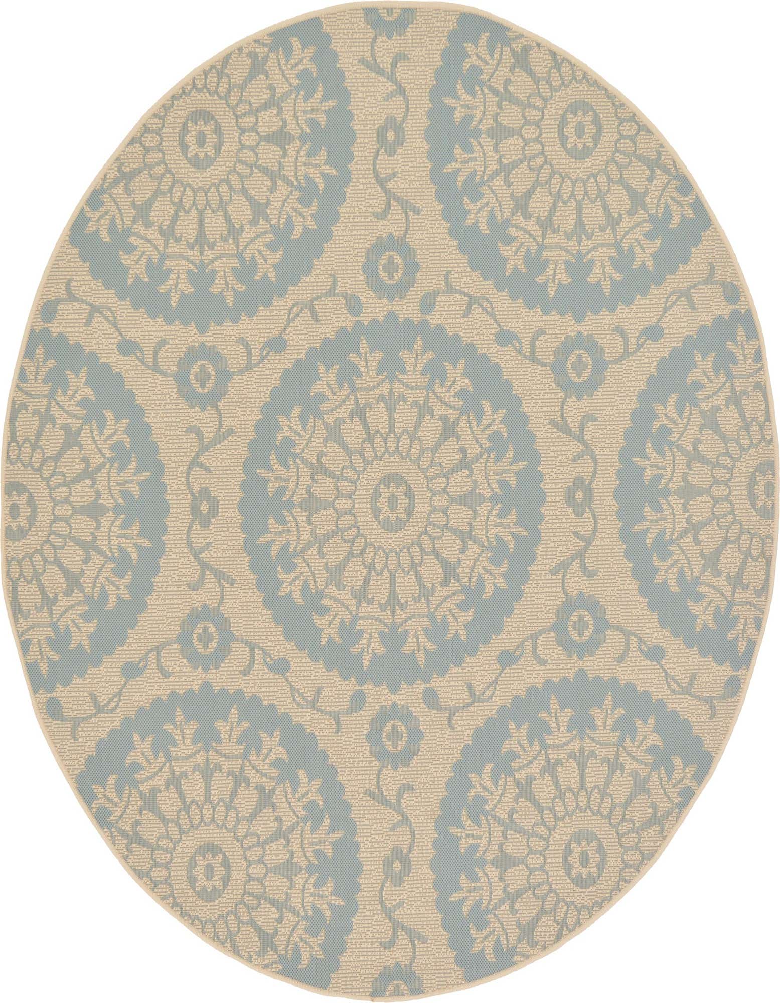 6' x 6' Easy-Clean Botanical Indoor / Outdoor Round Rug