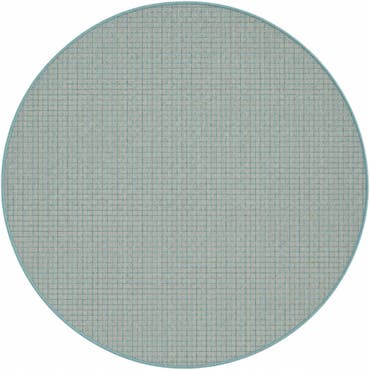  6' x 6'  Easy-Clean Checkered Indoor / Outdoor Round Rug
