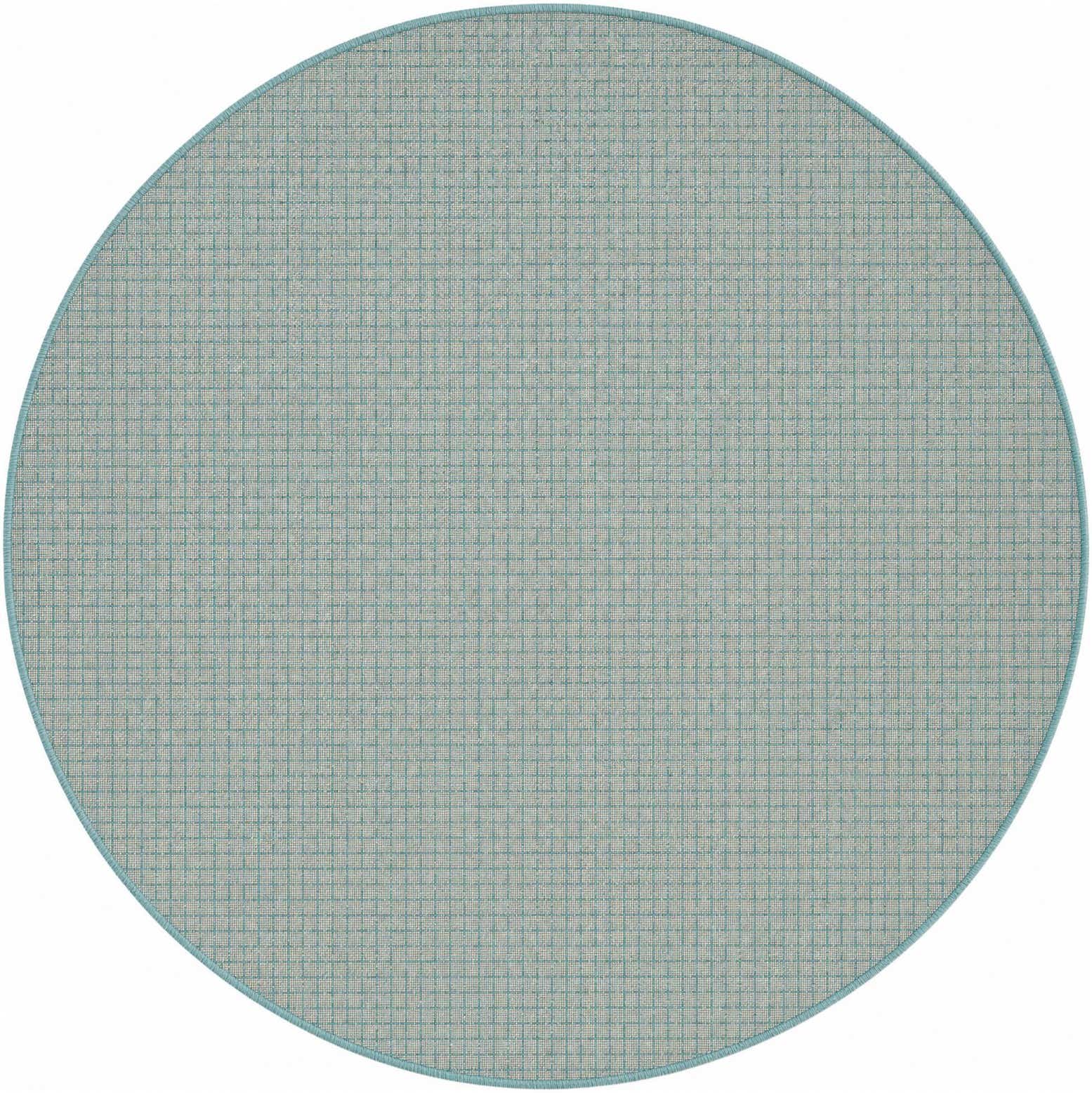 6' x 6' Easy-Clean Checkered Indoor / Outdoor Round Rug