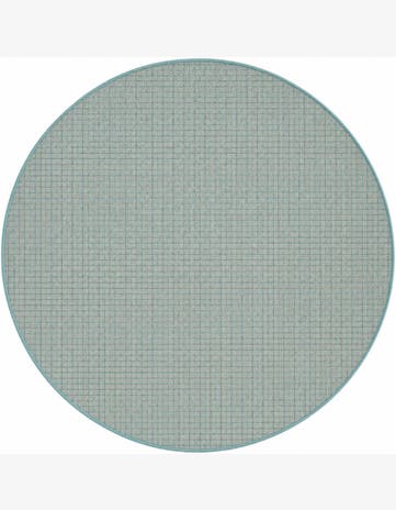 6' x 6' Easy-Clean Checkered Indoor / Outdoor Round Rug