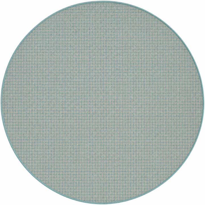 6' x 6' Easy-Clean Checkered Indoor / Outdoor Round Rug
