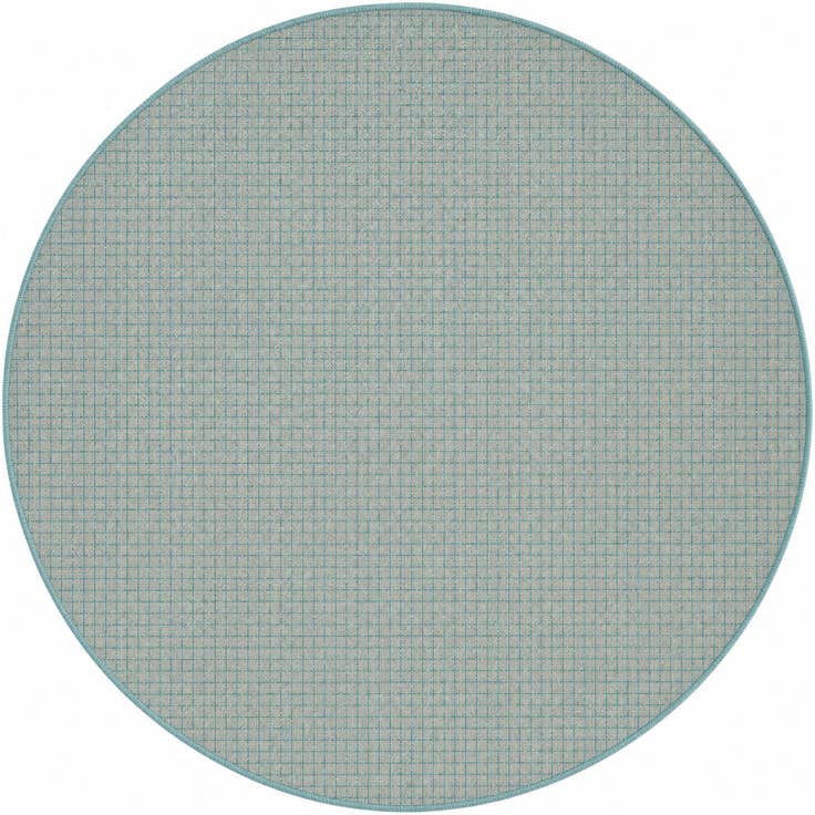 Detail image of 6' x 6' Easy-Clean Checkered Indoor / Outdoor Round Rug