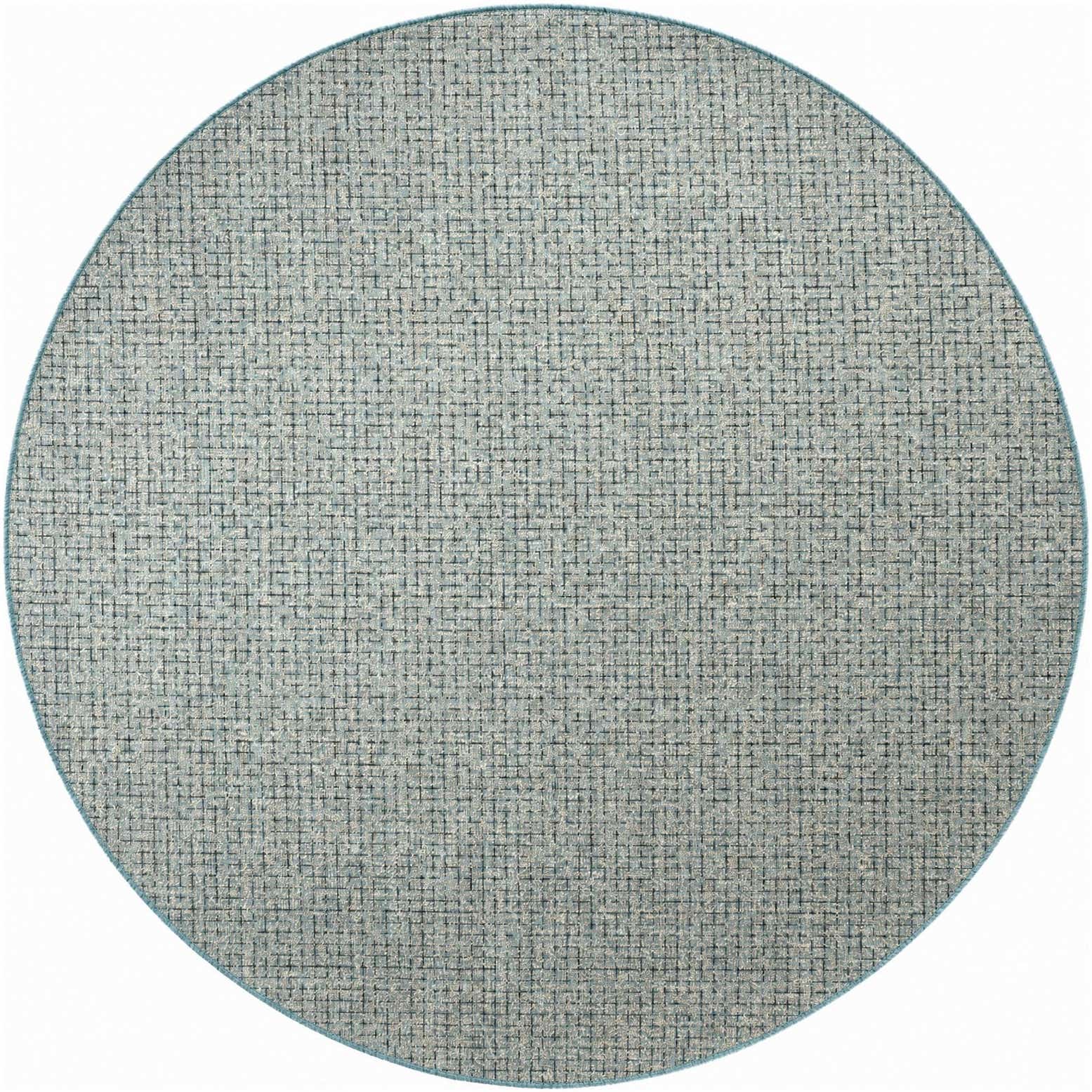 7' 10 x 7' 10 Easy-Clean Checkered Indoor / Outdoor Round Rug