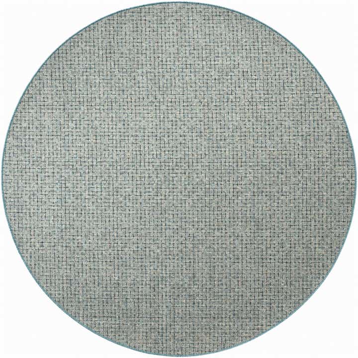 7' 10 x 7' 10 Easy-Clean Checkered Indoor / Outdoor Round Rug