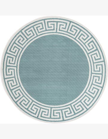 7' x 7' Easy-Clean Coastal Indoor / Outdoor Round Rug