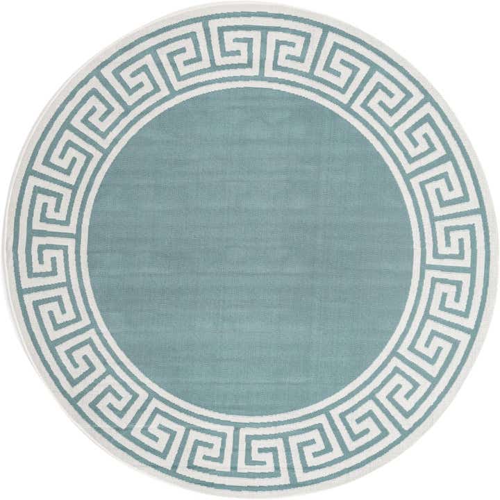 7' x 7' Easy-Clean Coastal Indoor / Outdoor Round Rug
