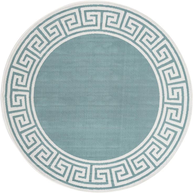 Detail image of 7' x 7' Easy-Clean Coastal Indoor / Outdoor Round Rug
