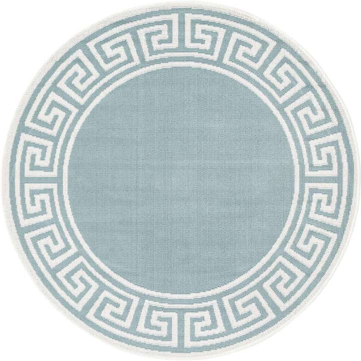 4' x 4' Easy-Clean Coastal Indoor / Outdoor Round Rug