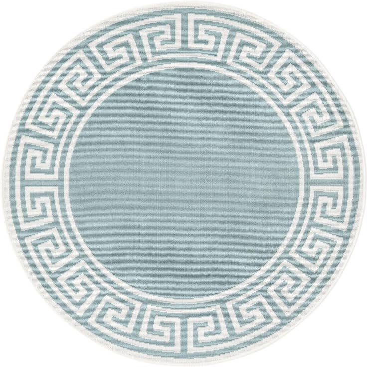 Detail image of 4' x 4' Easy-Clean Coastal Indoor / Outdoor Round Rug