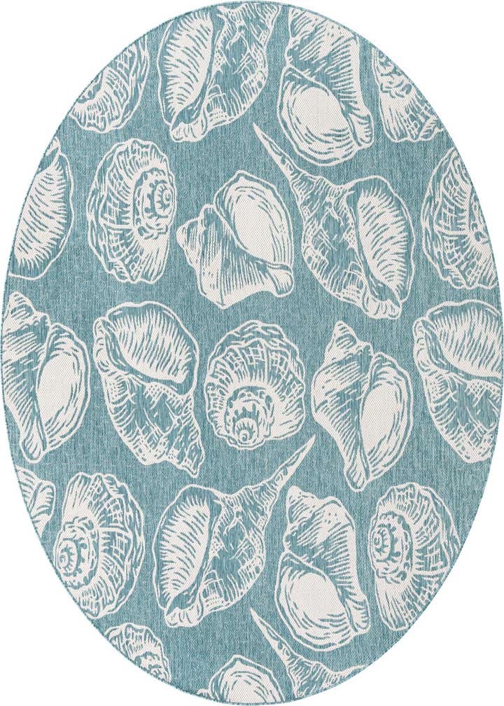 10' x 10' Easy-Clean Coastal Indoor / Outdoor Round Rug