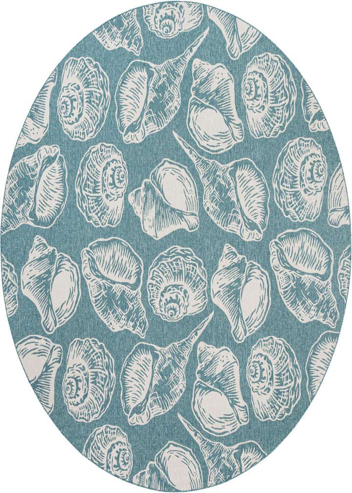 12' x 12' Easy-Clean Coastal Indoor / Outdoor Round Rug
