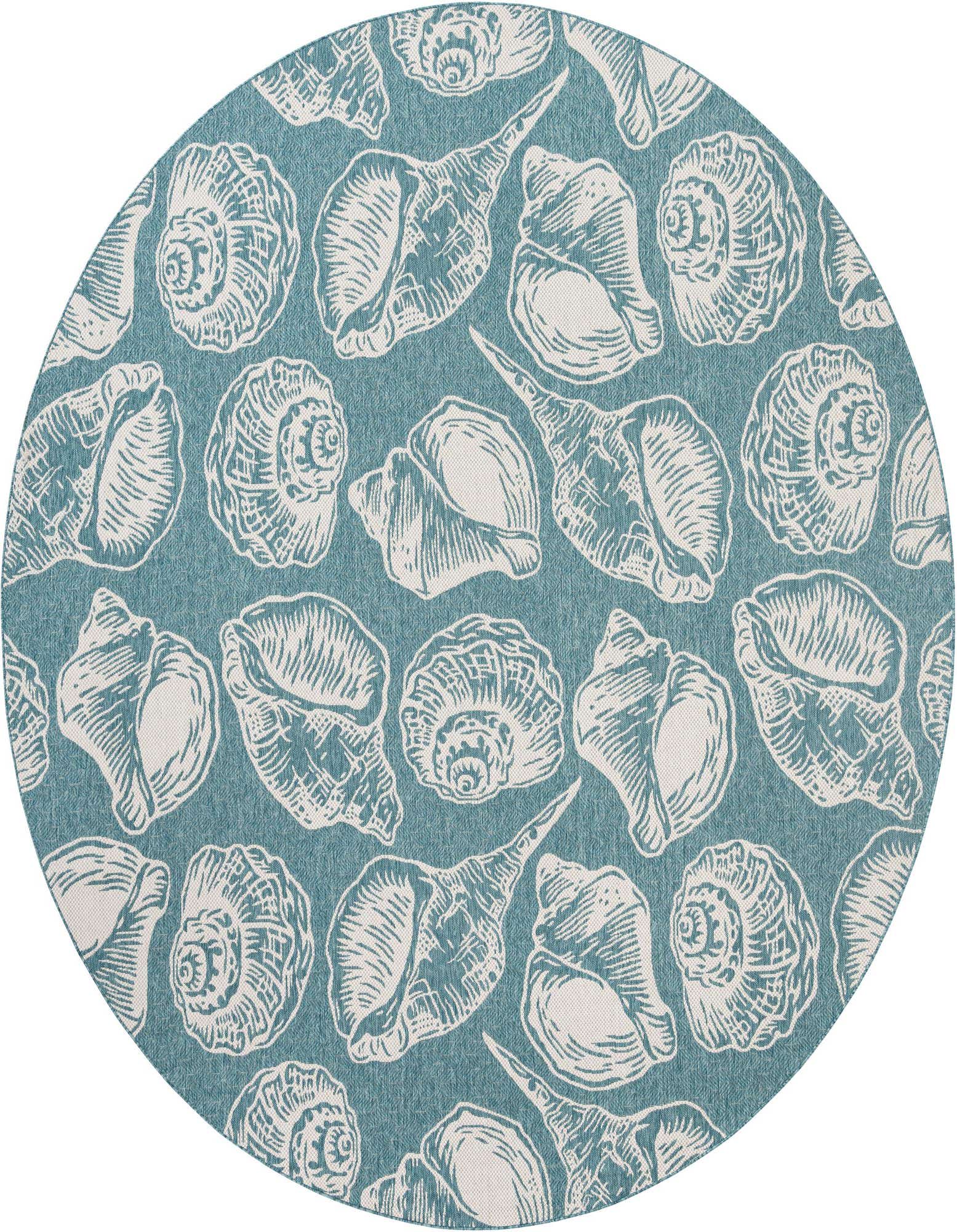 12' x 12' Easy-Clean Coastal Indoor / Outdoor Round Rug