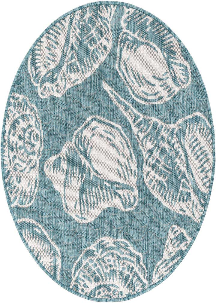 3' x 3' Easy-Clean Coastal Indoor / Outdoor Round Rug