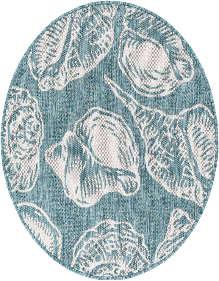 Detail image of 3' x 3' Easy-Clean Coastal Indoor / Outdoor Round Rug