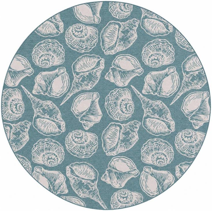 Detail image of 13' x 13' Easy-Clean Coastal Indoor / Outdoor Round Rug