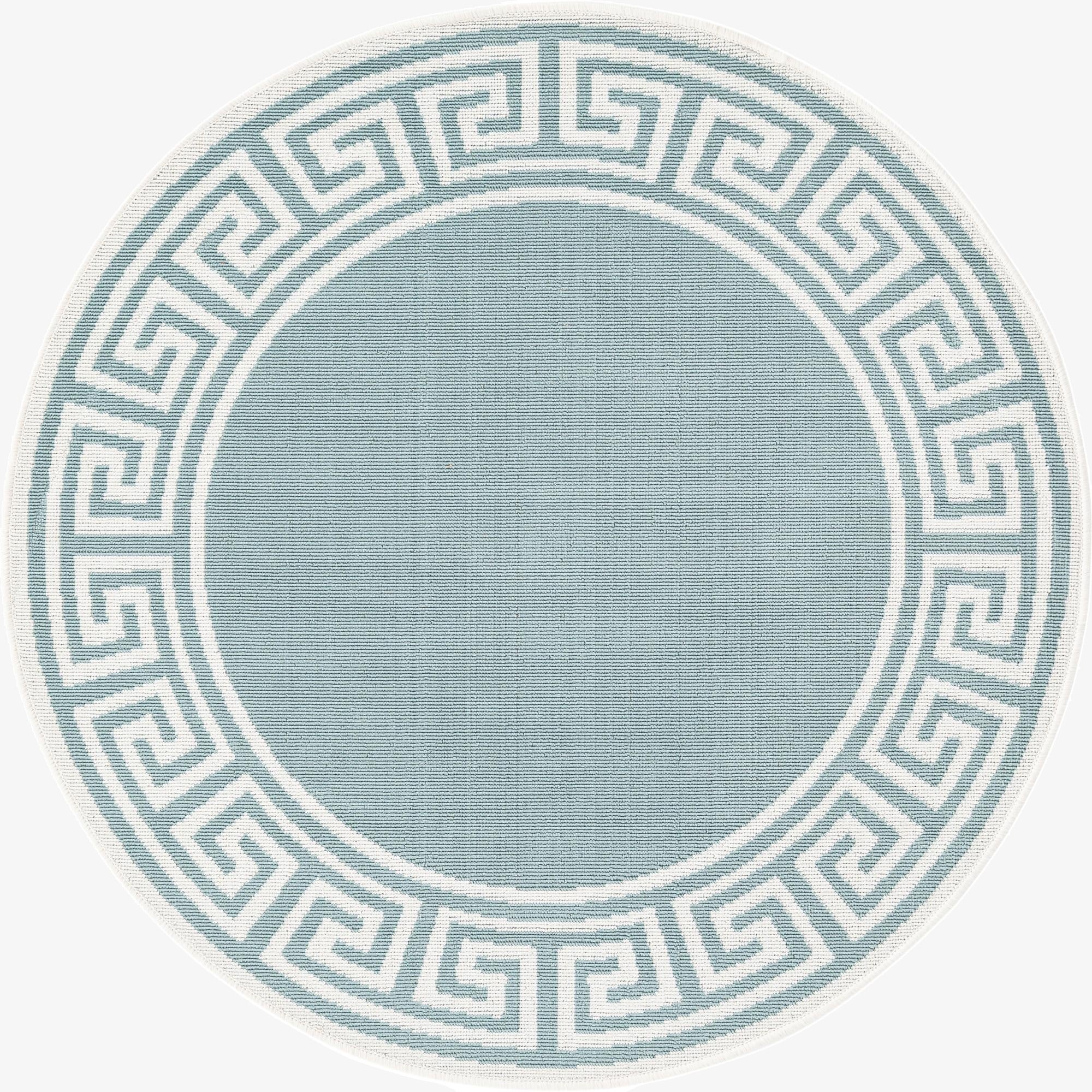 4' x 4'  Washable Coastal Indoor / Outdoor Round Rug