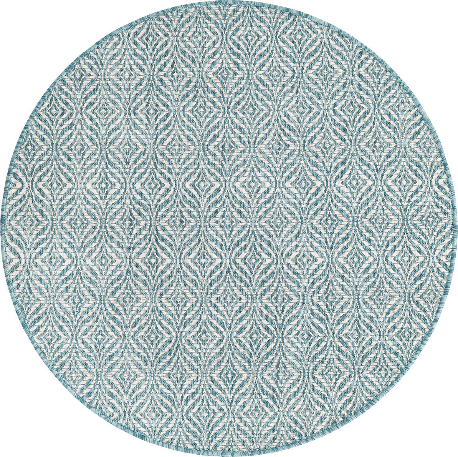 4' x 4' Easy-Clean Lattice Indoor / Outdoor Round Rug
