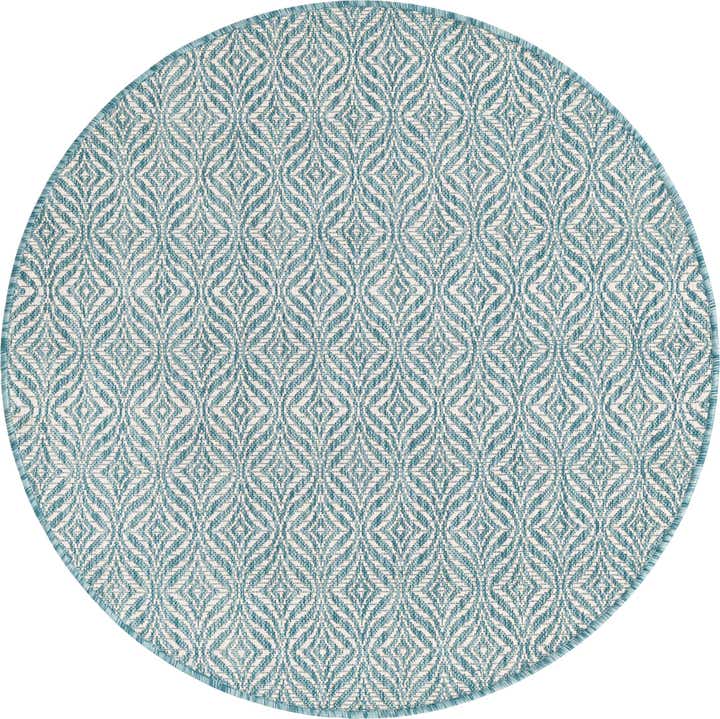 4' x 4' Easy-Clean Lattice Indoor / Outdoor Round Rug