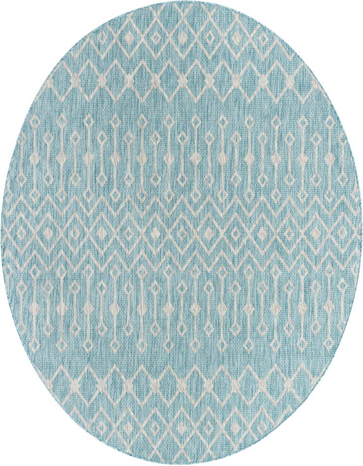 Detail image of 7' 10 x 7' 10 Easy-Clean Lattice Indoor / Outdoor Round Rug