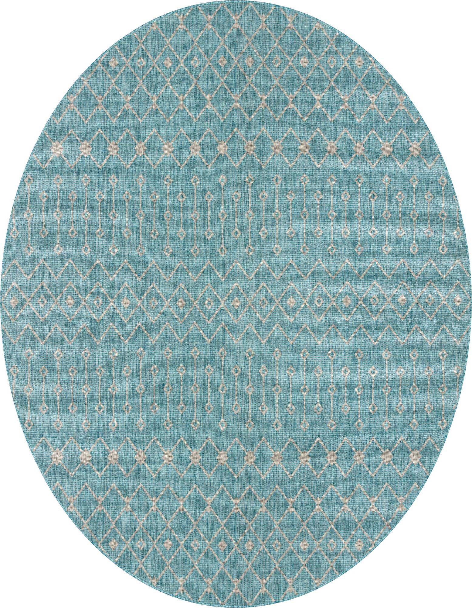 10' 8 x 10' 8 Easy-Clean Lattice Indoor / Outdoor Round Rug