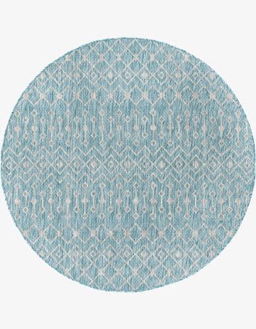 5' 3 x 5' 3 Easy-Clean Lattice Indoor / Outdoor Round Rug