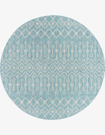 Aqua Easy-Clean Lattice Indoor / Outdoor Round Rug