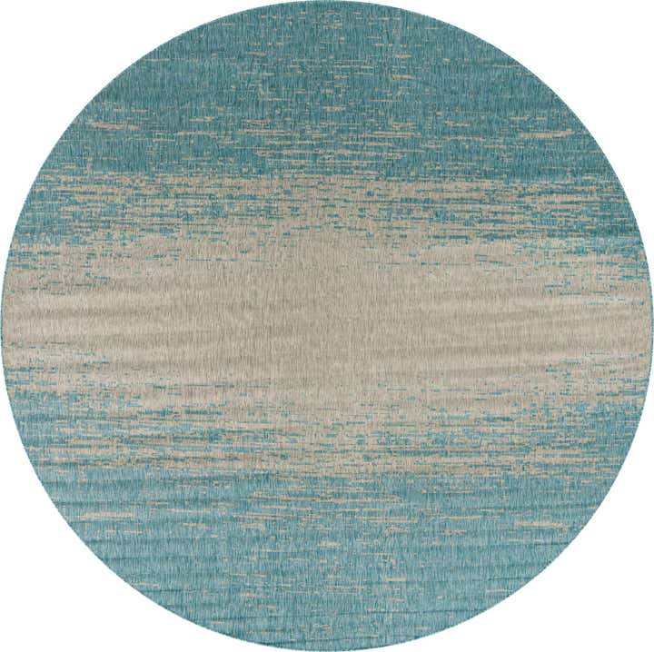 13' x 13' Easy-Clean Modern Indoor / Outdoor Round Rug