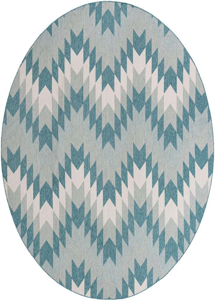 12' x 12' Easy-Clean Modern Indoor / Outdoor Round Rug