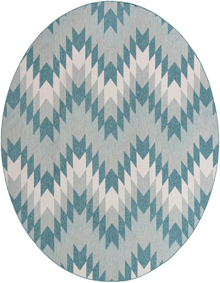 Detail image of 12' x 12' Easy-Clean Modern Indoor / Outdoor Round Rug