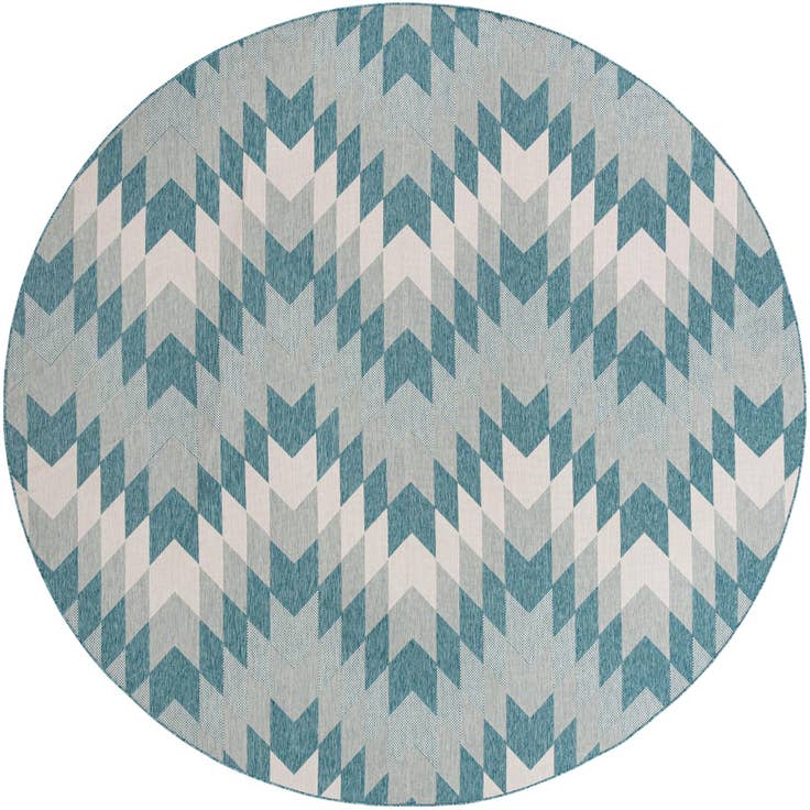 Detail image of 12' x 12' Easy-Clean Modern Indoor / Outdoor Round Rug