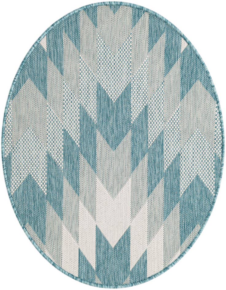 Detail image of 3' x 3' Easy-Clean Modern Indoor / Outdoor Round Rug